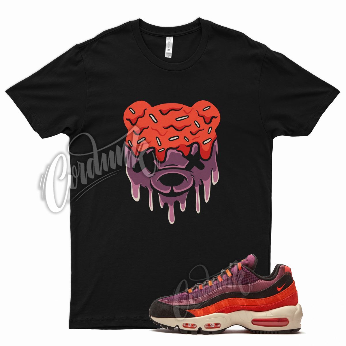 Black DRIPPY Shirt for N Air Max 95 Utility Villian Red Hyper Crimson Purple