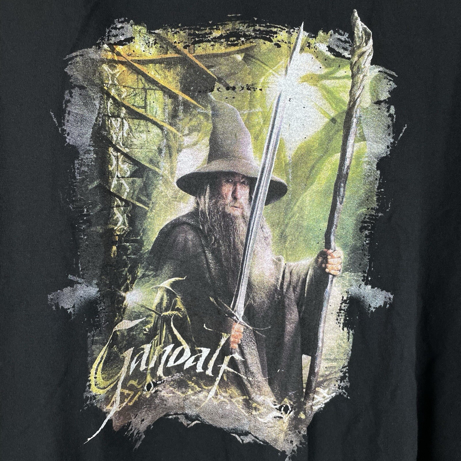 The Hobbit Desolation Of The Smaug Gandalf Shirt Mens XL Black 2013 Read Descri gallery