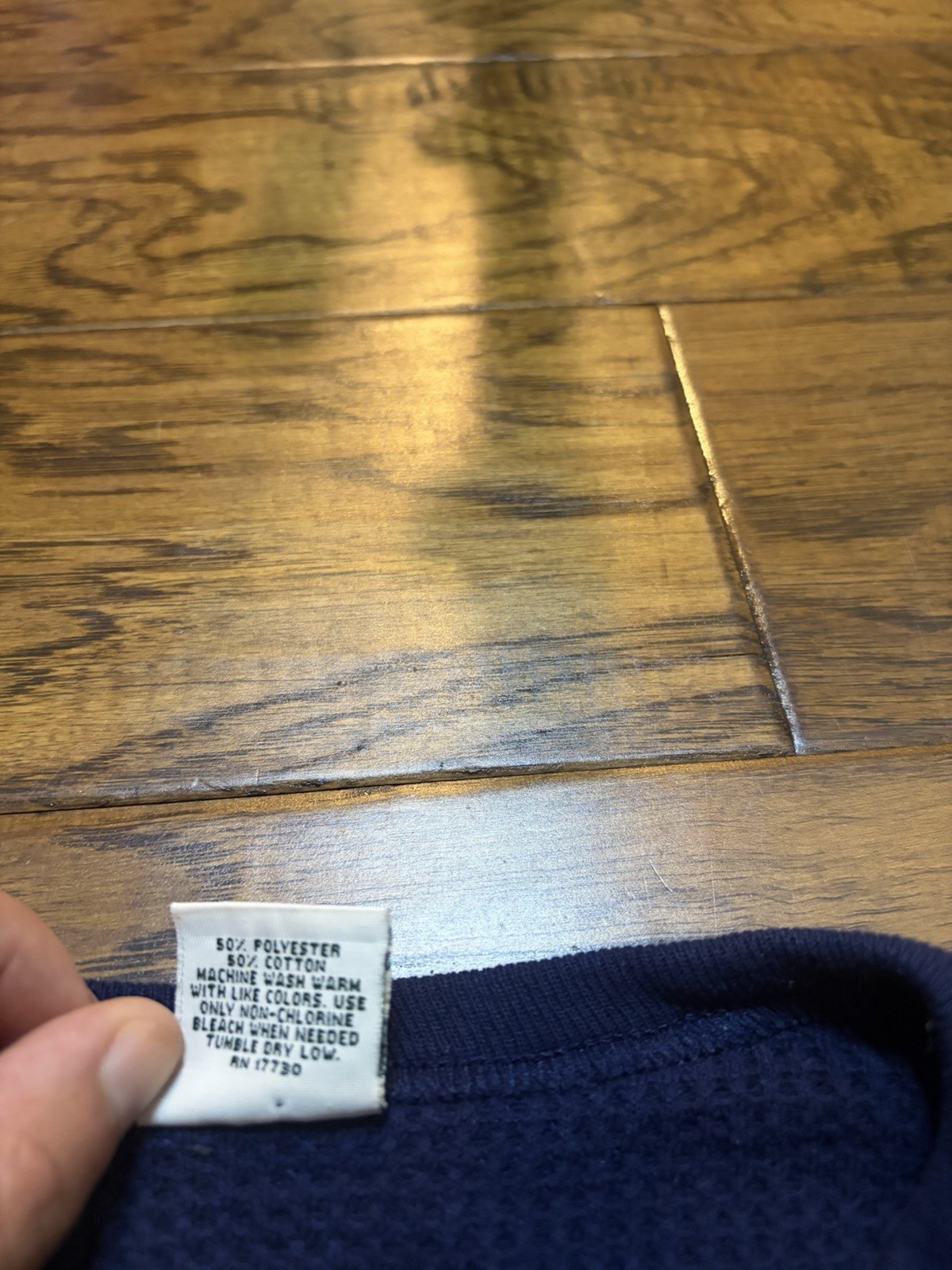 VTG Great Land Thermal Mens M Blue Polycotton Waffle-Knit Long-Sleeve Base 90s gallery