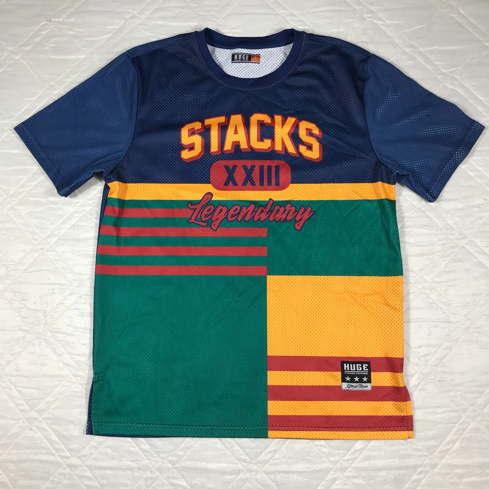 HUGE Offical Brand STACKS XXIII Legendary multi color vented T shirt Large gallery