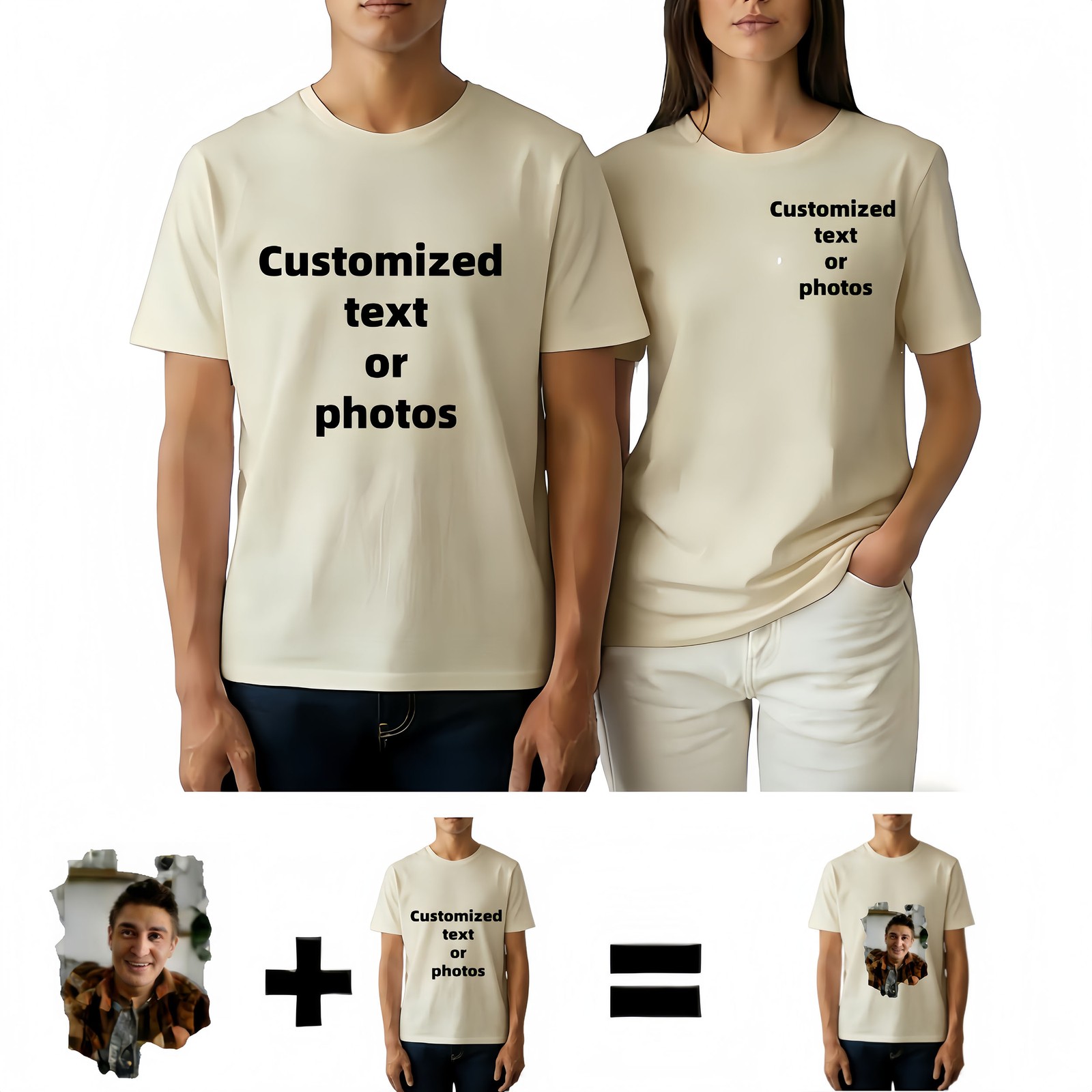 Personalized Custom T-Shirt Print Your Own Photo Logo Customized Cotton Tee gallery