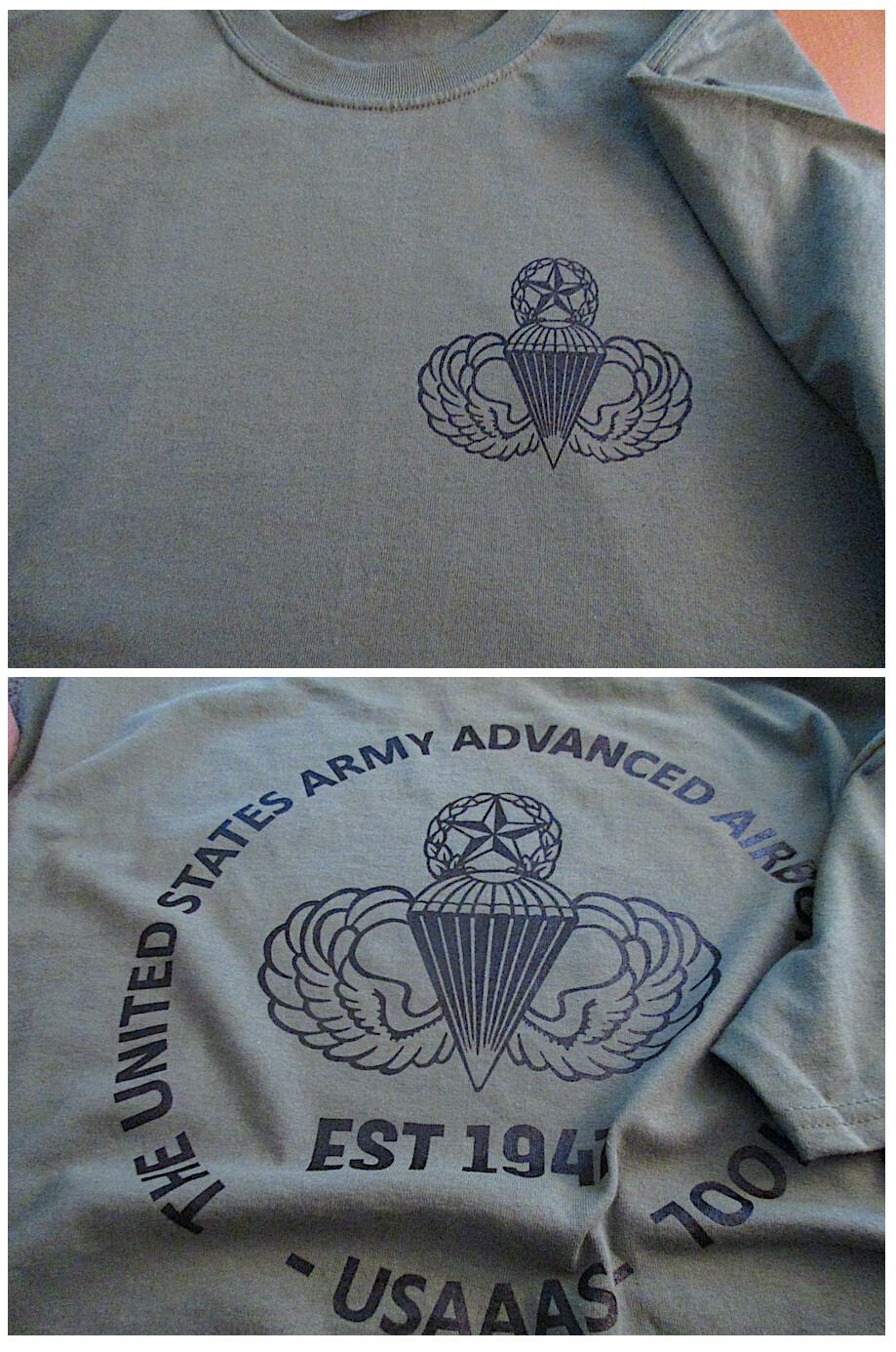 Paratrooper Airborne Advanced Army Silk-Screened T-Shirt XL US 6oz Ultra Cotton
