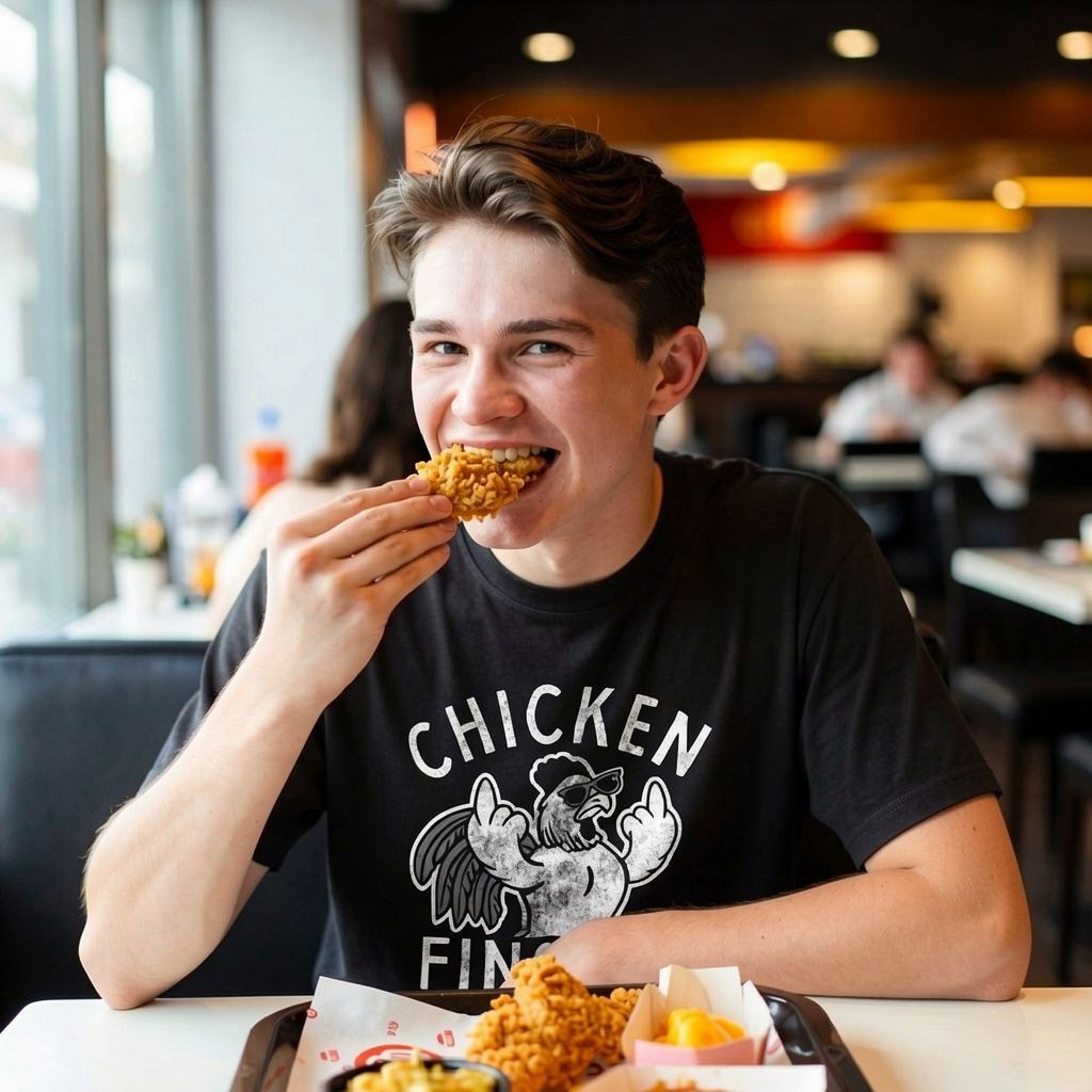 Mens Chicken Fingers T Shirt Funny Sarcastic Offensive Middle Finger Tee For gallery