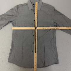 Polo Ralph Lauren Slim Fit Button Front Dress Shirt Gray Mens XL Long Sleeve