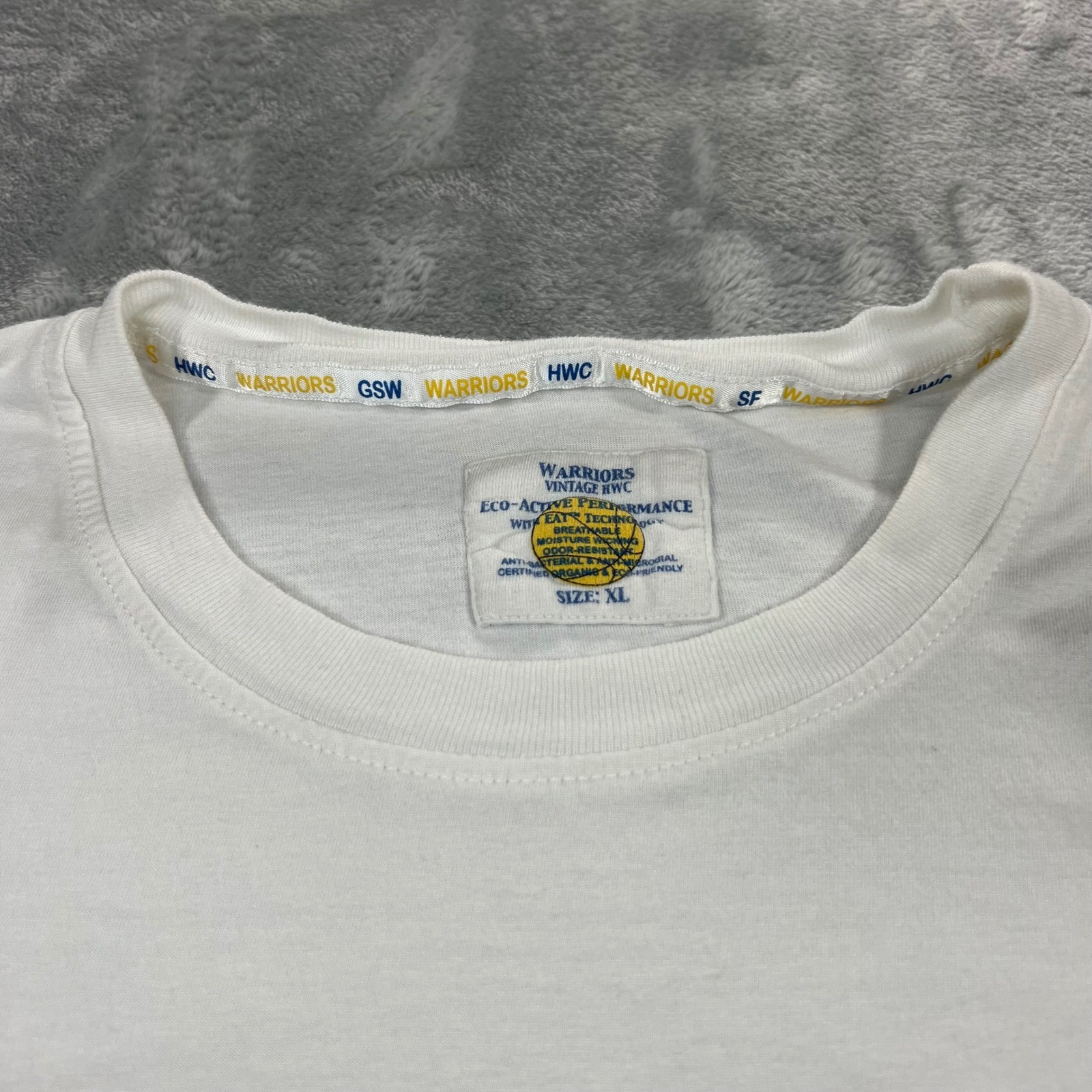 SAN FRANCISCO WARRIORS Vintage HWC T-Shirt Mens XL White 1962 Bamboo gallery