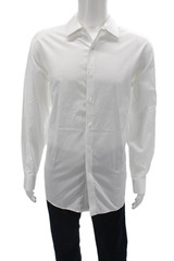 Hart Schaffner Marx Mens Point Collar Dress Shirt White Long Sleeve Size XL
