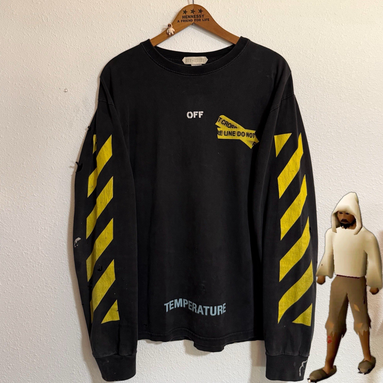 VTG OFF-White Caution Tape Long Sleeve Size Large gallery