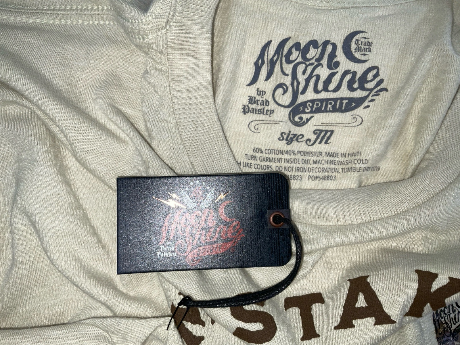 NWT Brad Paisley Moon Shine Spirit Mistakes To Be Made Rodeo T-shirt Tan Medium gallery
