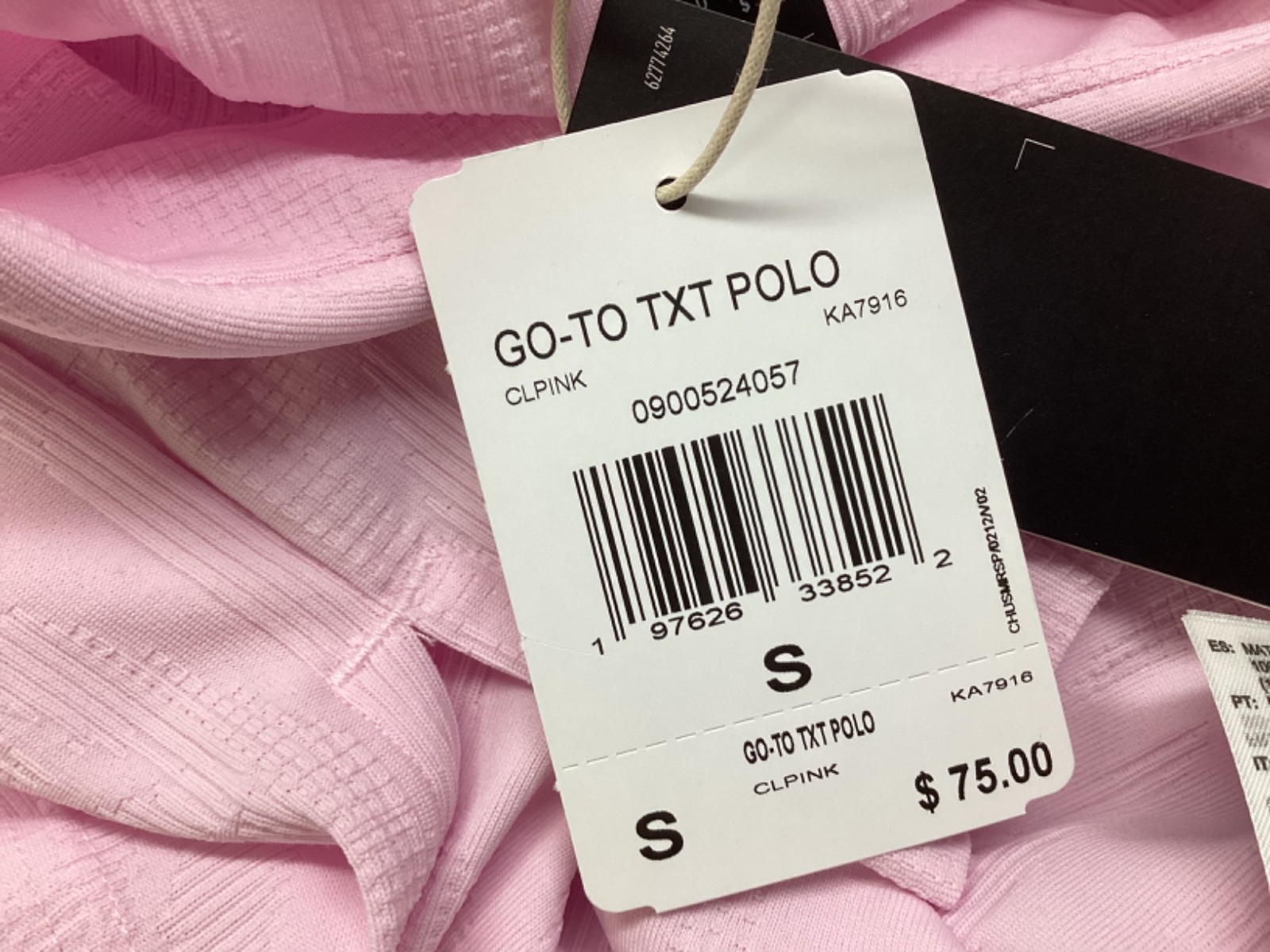 NEW adidas Men’s Go-To Textured Golf Polo Short Sleeve Shirt PINK Sz S MSRP $75 gallery