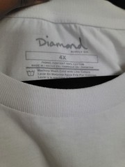 NWT Diamond Supply Co. Men’s White Cotton Graphic Logo T-Shirt 4X Short Sleeve