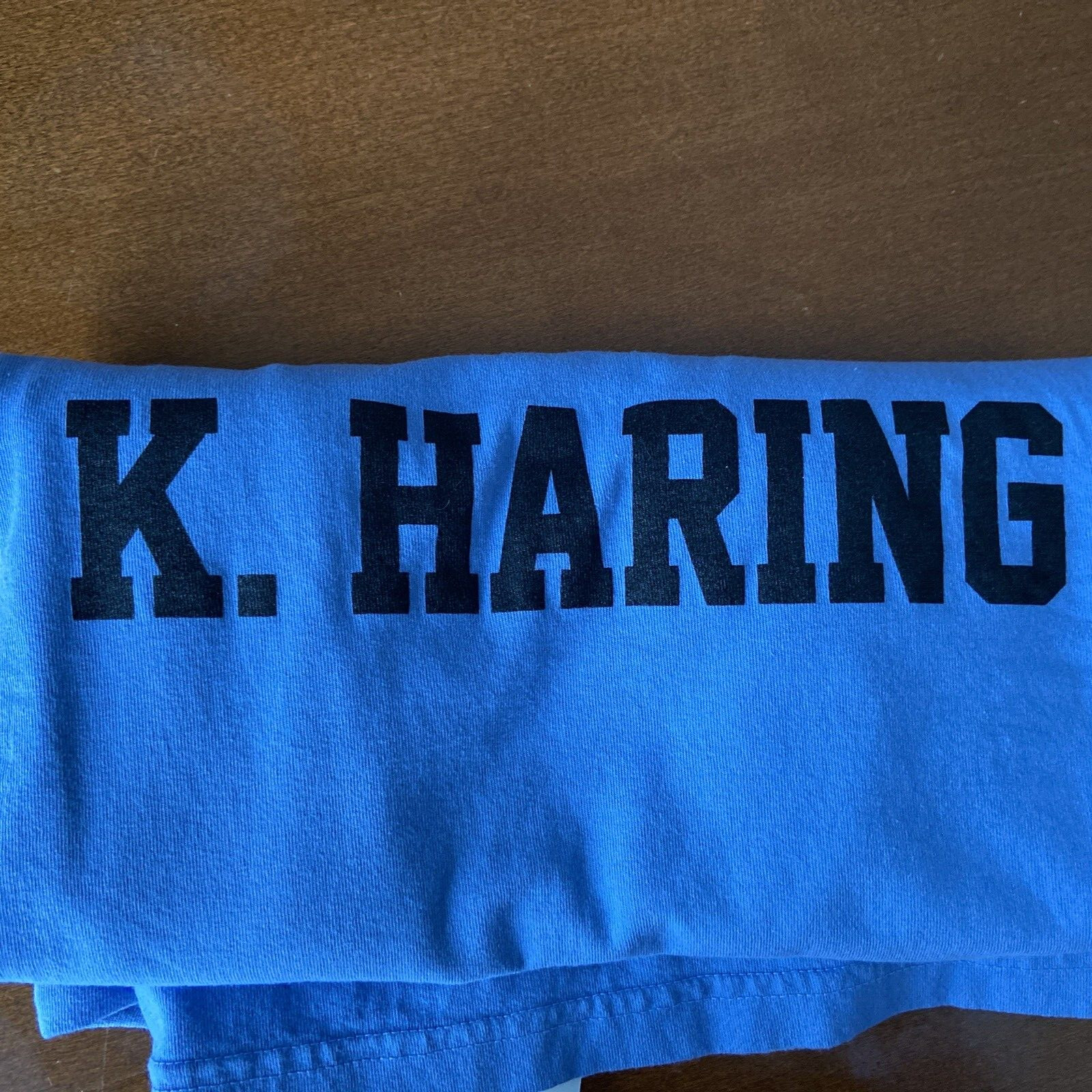 Keith Haring Ripple L Radiant Baby Barking Dog Long Sleeve Football T-Shirt Blue gallery