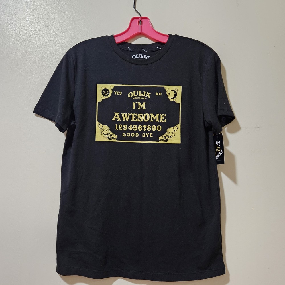 Ouija Board Game Mystifying Oracle (I’m Awesome) Black T Shirt Youth Large 12/14
