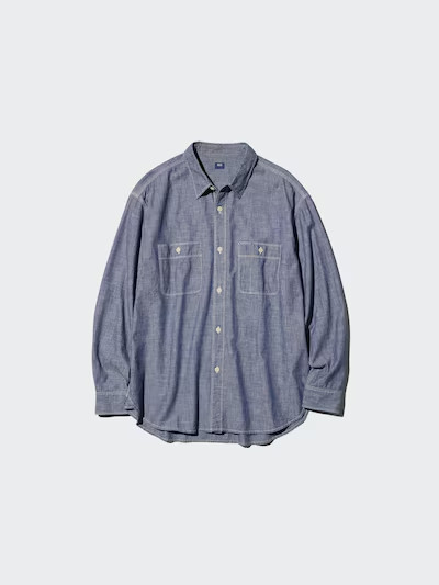 UNIQLO Chambray Overshirt XS-4XL MEN 2 Colors 482452 Relaxed Fit NWT gallery