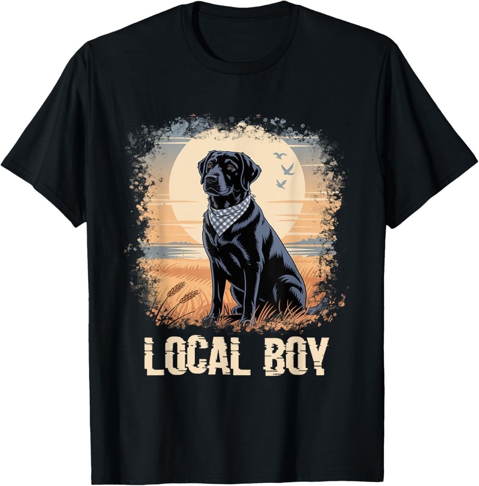 Bleached Local Boy Funny Dog Meme Black Lab Hunting Dog Gift Unisex T-Shirt