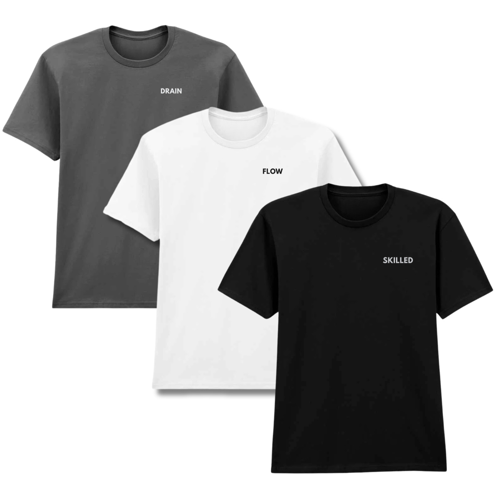 3 Pack Men’s Plumber Work T-Shirts Cotton Crew Neck Everyday Wear
