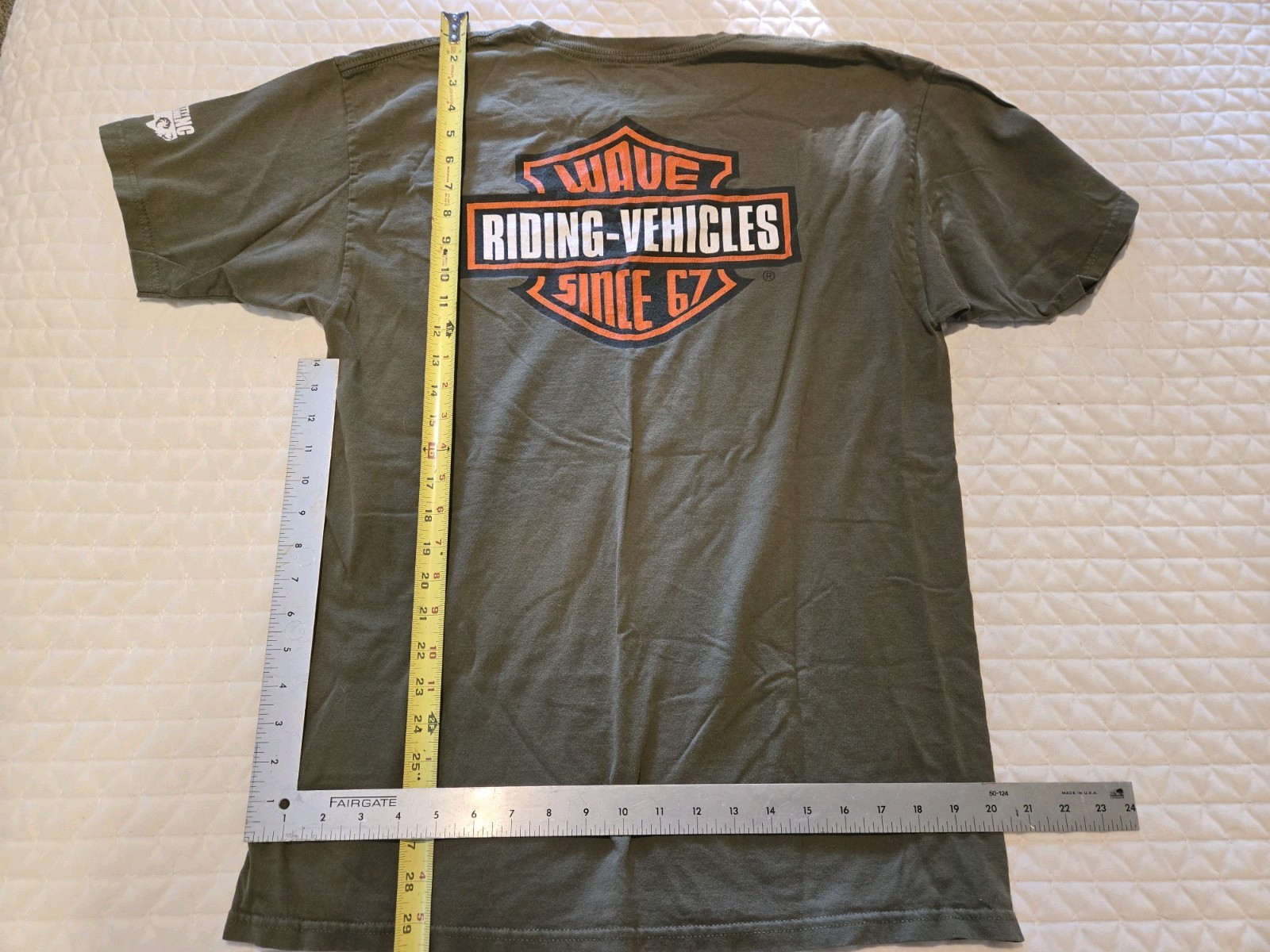 Mens Shark Graphic Long Sleeve Tee WRV Wave Riding Vehicles Olive Skater Large gallery