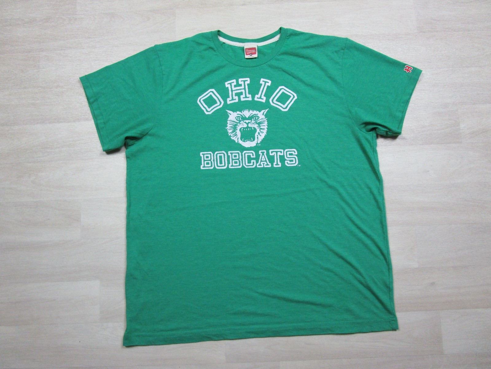 Homage Ohio University Bobcats T Shirt Adult (2XL) Retro College Print Mascot