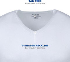 Gildan Men’s V-Neck T-Shirts, Multipack, White (6-Pack), Large SHIPS FREE