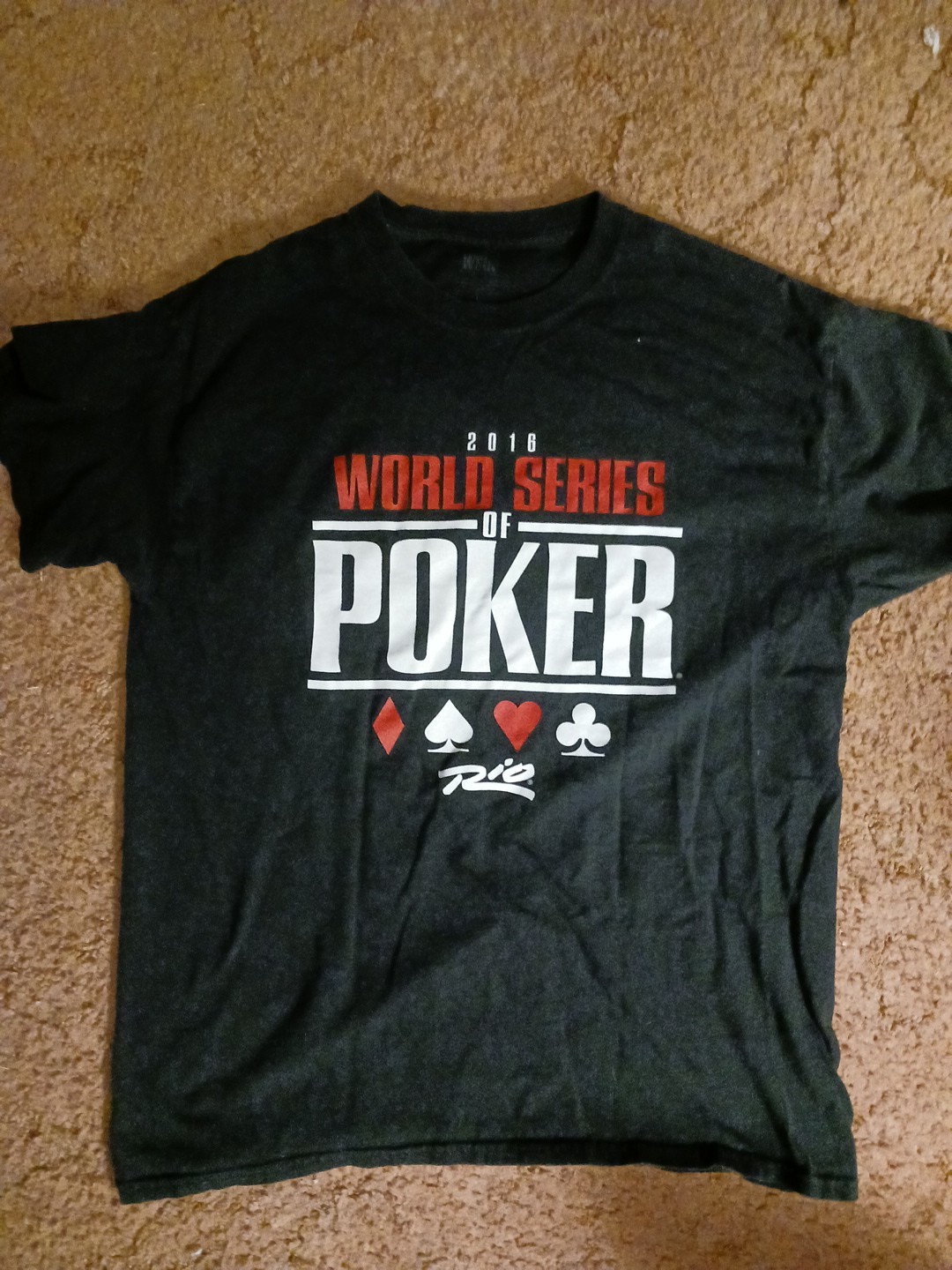 2016 World Series Of Poker 47th Annual Tournament Las Vegas Rio Mens T-Shirt L