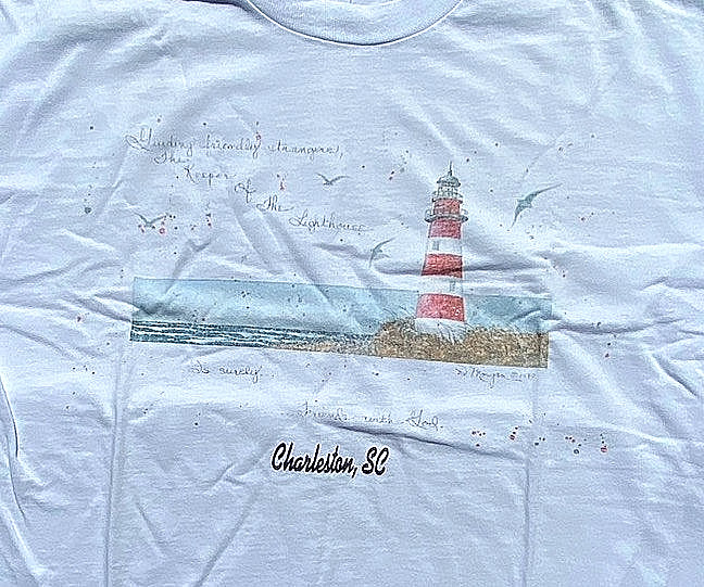 VTG 1990 Charleston South Carolina Lighthouse Seagulls Tourist Jerzees T Shirt L gallery