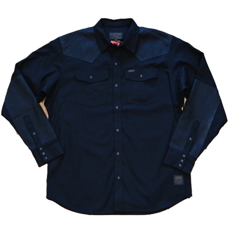 Filson x Wrangler Adventure Shirt Denim and Waxed Cotton Men's Sizes S-2XL Black gallery