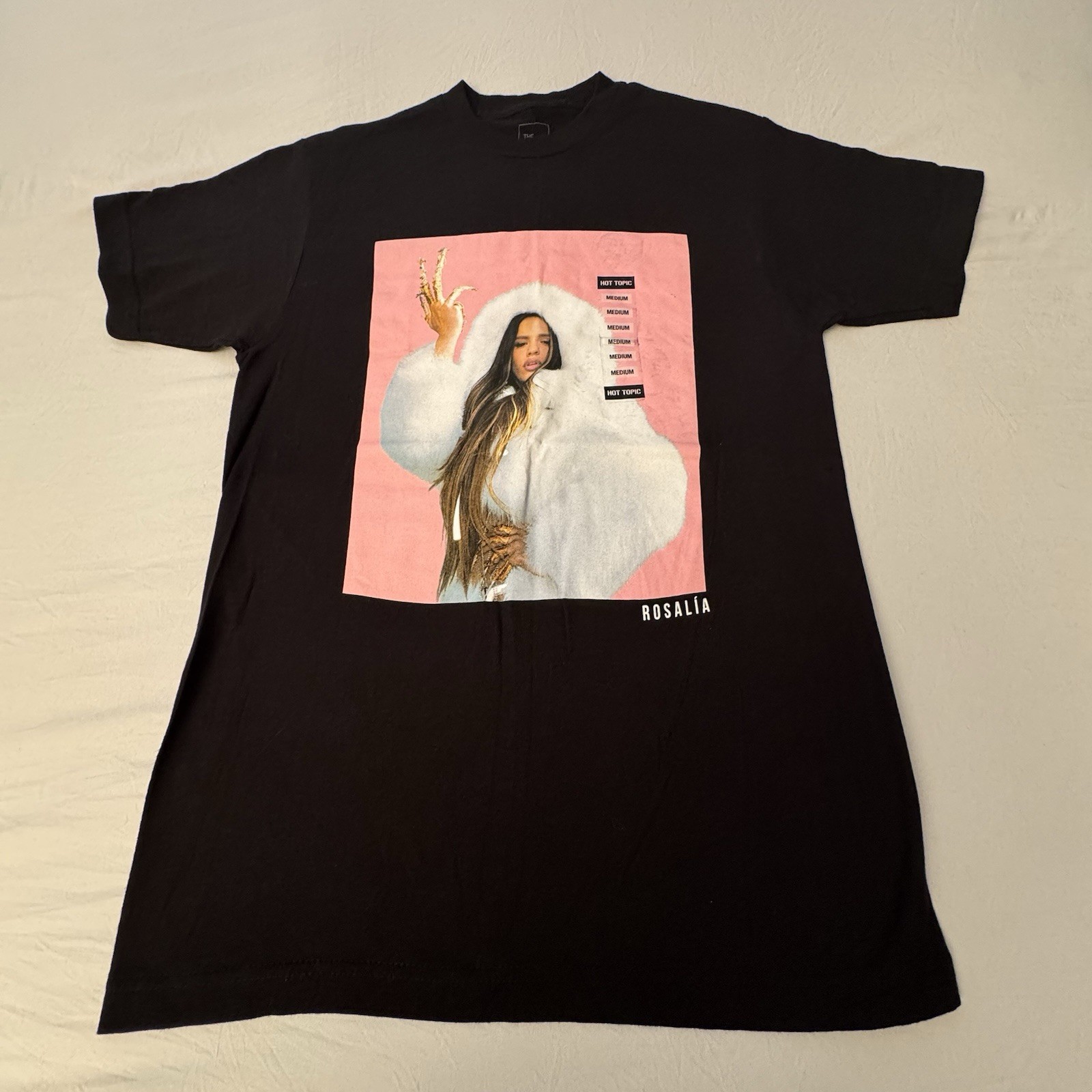 NEW! Rosalía Aute Cuture Faux Fur Coat T Shirt Size Medium Rosalia NWT! gallery