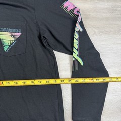 Chubbies The Airborne Black Pocket Long Sleeve Weekend Print Preppy Mens Med NWT