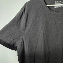 Faherty Men’s Size XXL Sunwashed Organic Cotton Short Sleeve Shirt Gray