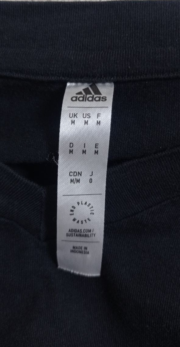 Adidas Mens V-Neck T-Shirt Black Embroidered Logo Size M Short Sleeve Indonesia gallery