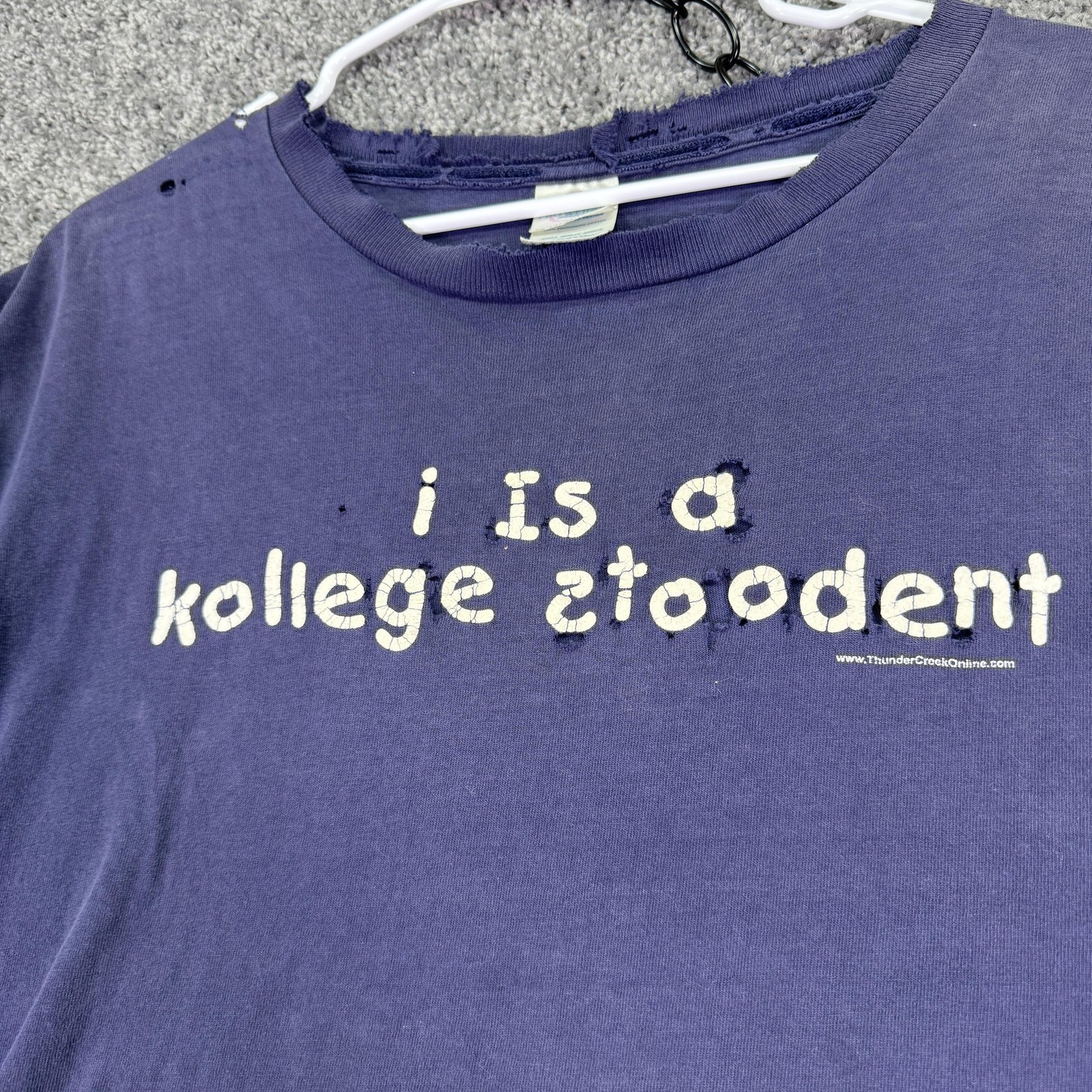 Delta Shirt Mens XL Blue I Is A Kollege Stoodent Graphic Tee Funny College gallery