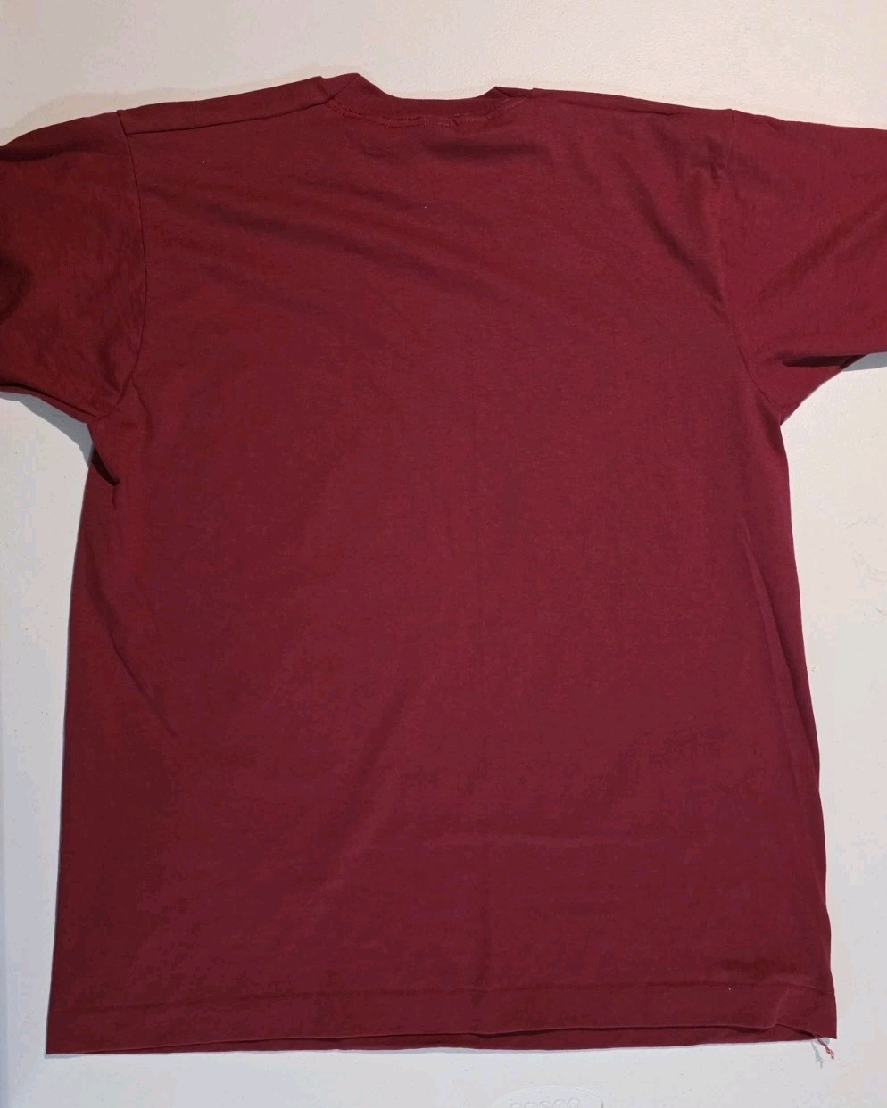 Vtg Fruit of the Loom BEST Blank Burgundy Maroon Shirt Size L USA Single Stitch gallery