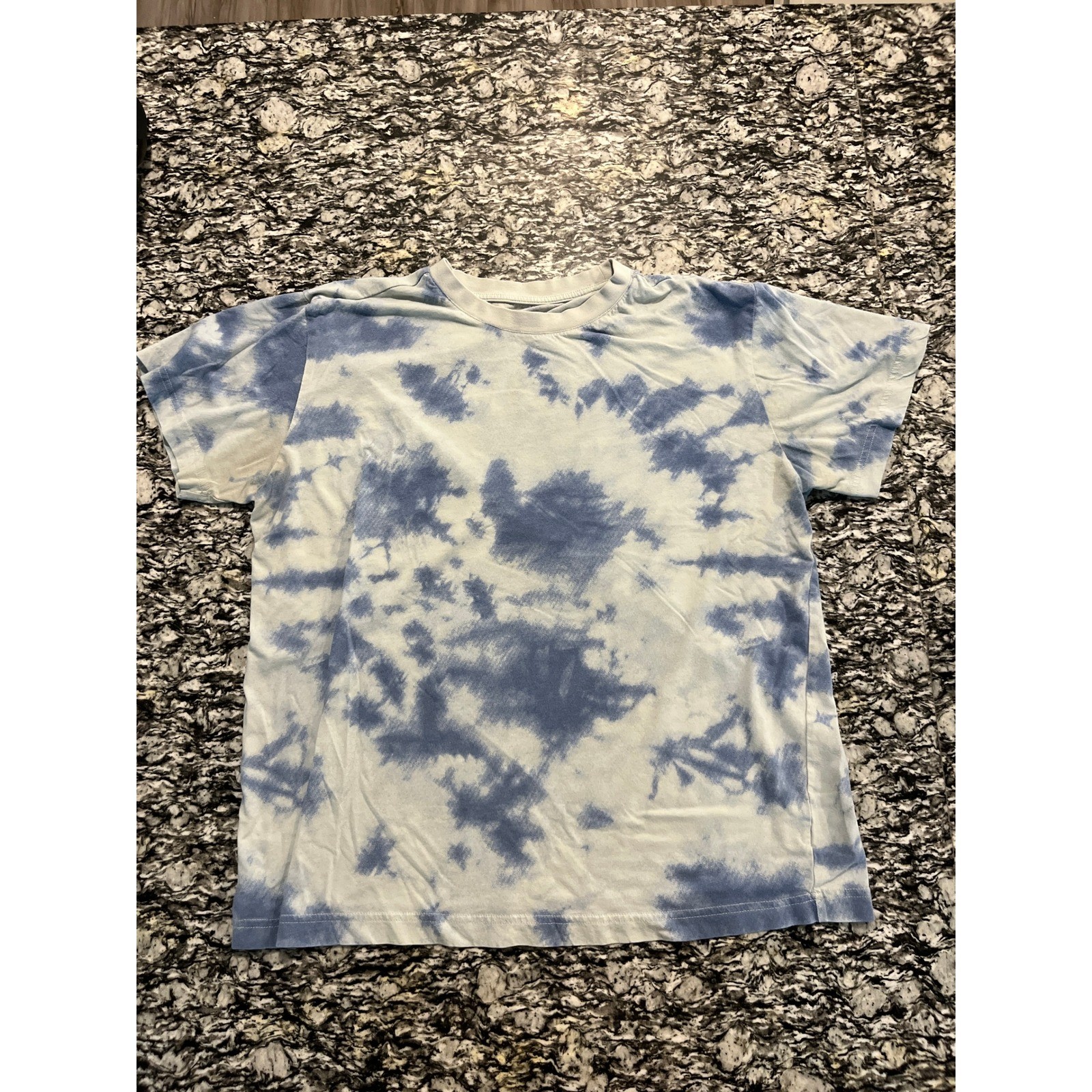 Original Use Mens Large Blue White Tie Dye Short Sleeve Crew Neck T-Shirt L