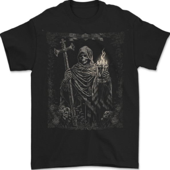 Gothic Grim Reaper Goth Heavy Metal Skull 9 Mens T-Shirt 100% Cotton gallery