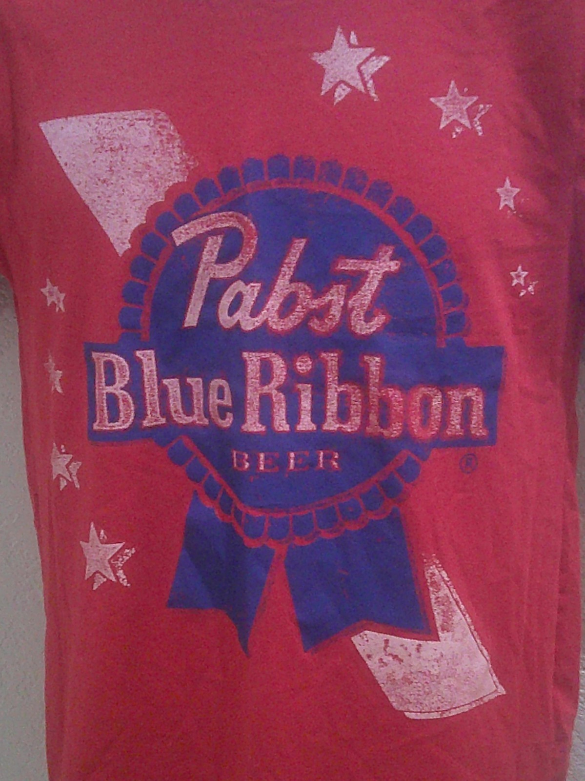 Men's Pabst Blue Ribbon Americana T-Shirt Red Cotton Poly Short Sleeve S M L XL gallery