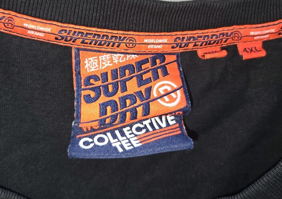 Mens 4XL XXXXL Superdry Black T-Shirt Chest Badge. Good Clean Condition. gallery