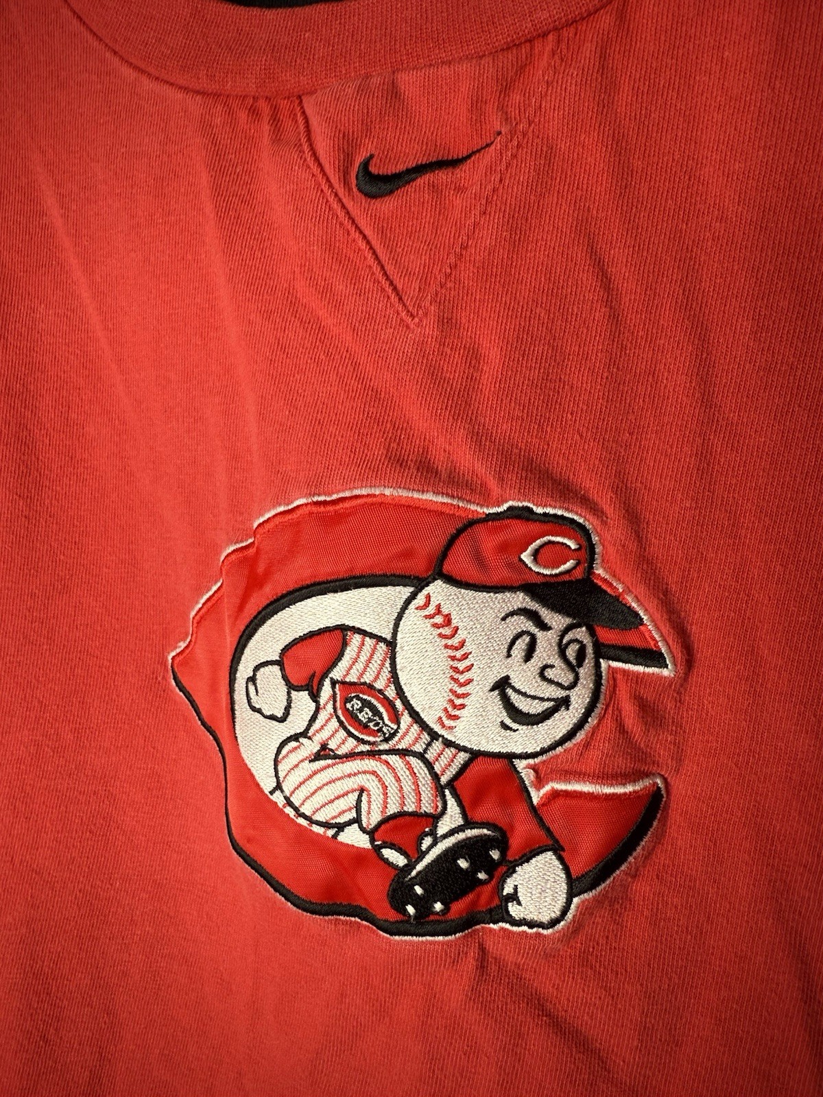 Nike Mens Cincinnati Reds XL Baseball Heavyweight Embroidered T Shirt Y2K Mr Red gallery