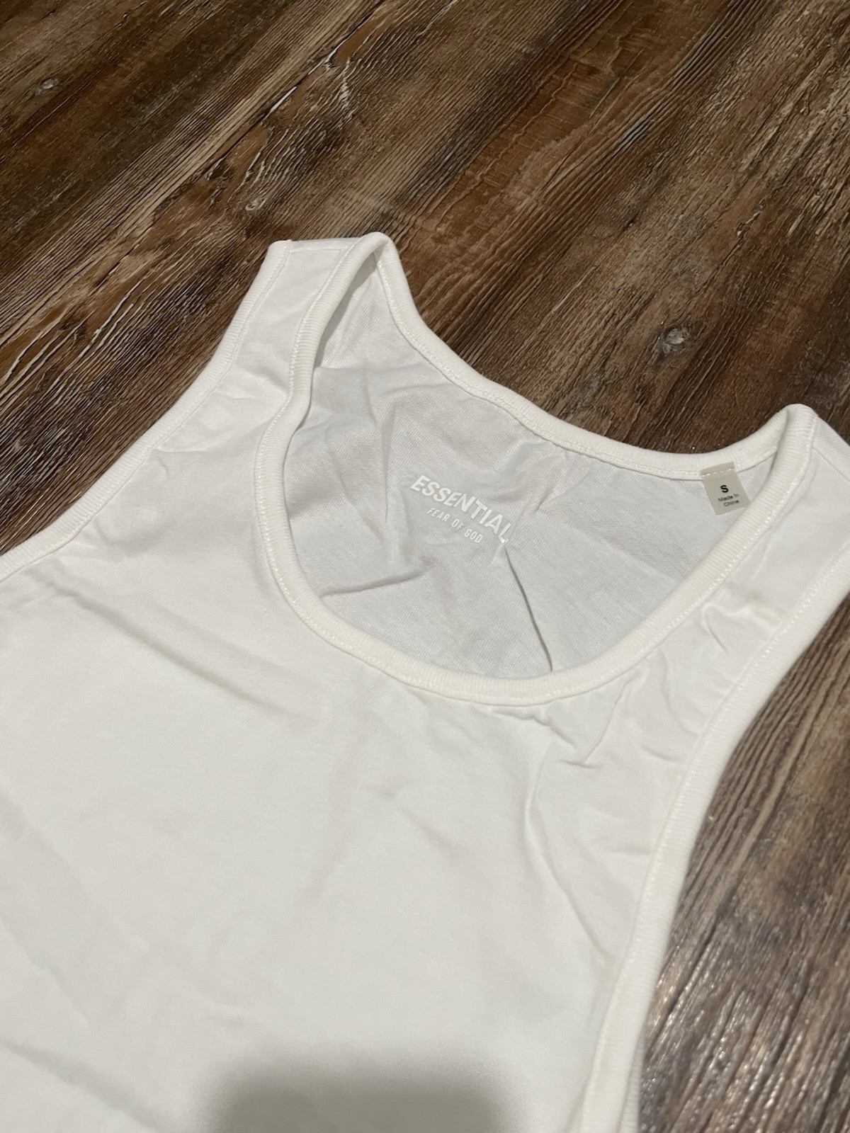 Essentials Fear of God FOG Basic Tank Top Singlet Vest White Size S Men's gallery