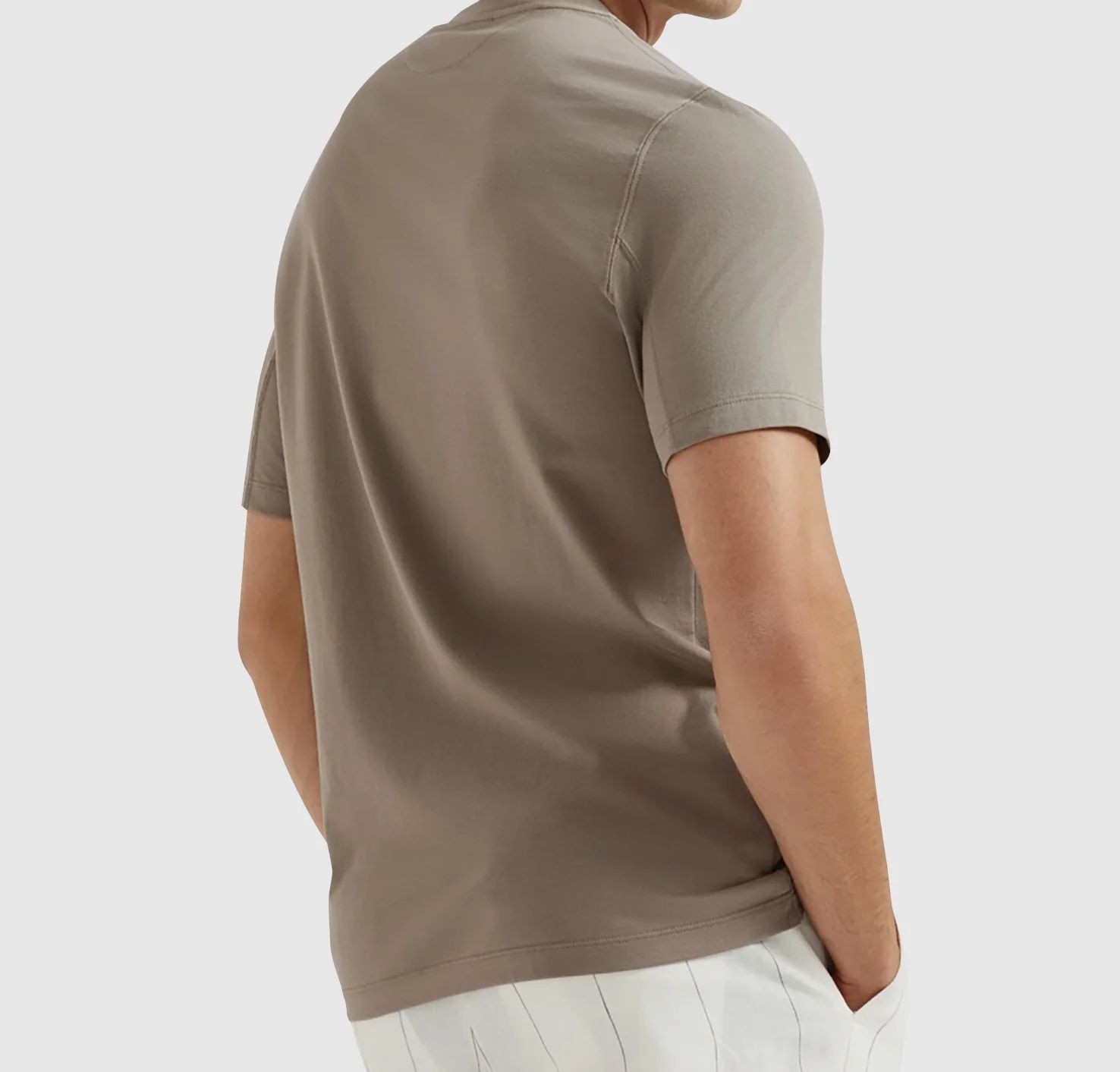 Brunello Cucinelli Men's Brown Long Cotton Jersey T-Shirt Size XXL gallery