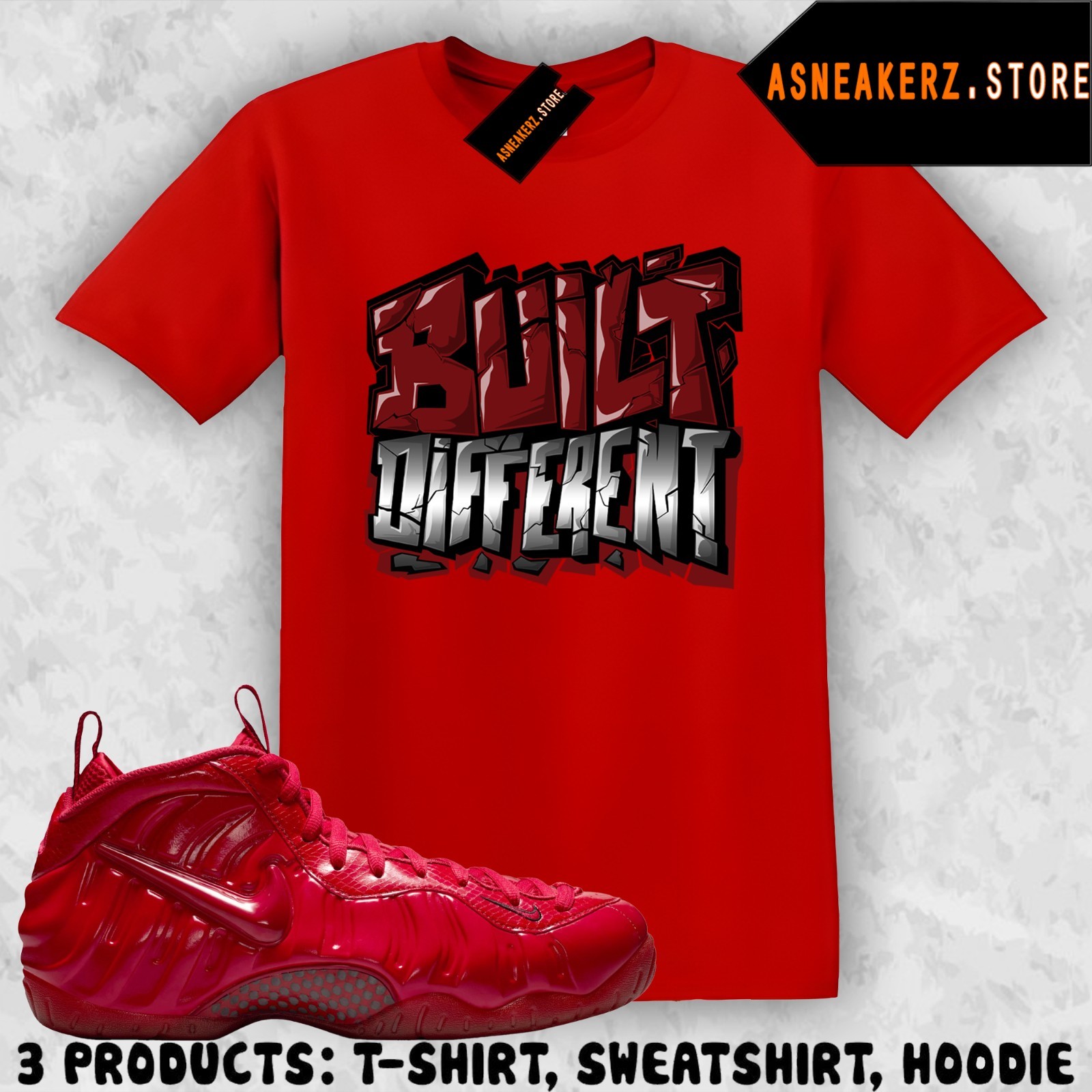 Shirt Match Foamposite Pro Gym Red 2026 Sneaker Matching Built Different T-Shirt gallery