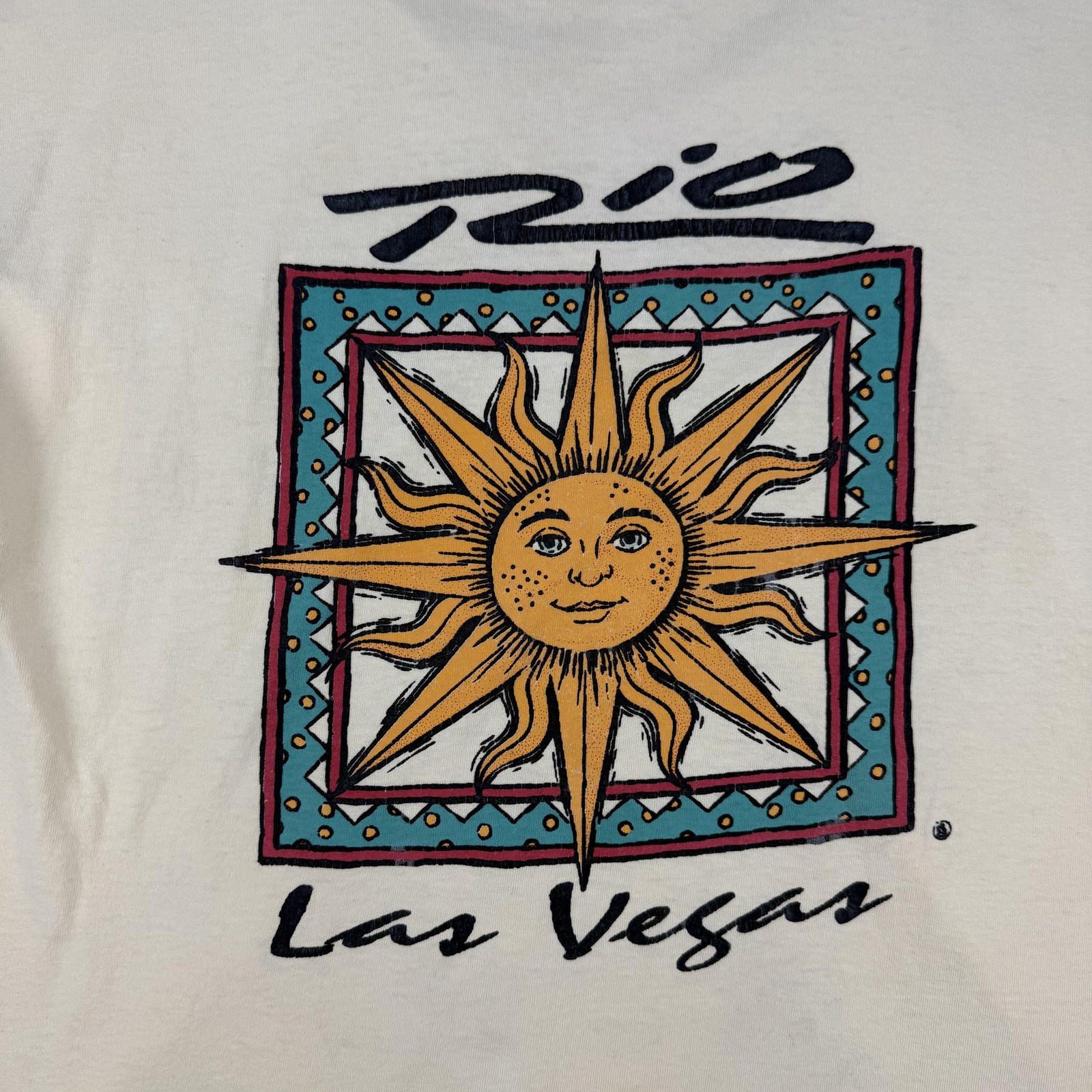 Vintage Rio Las Vegas Shirt Mens XL Yellow Sun Graphic Casino Resort Tee 90s gallery