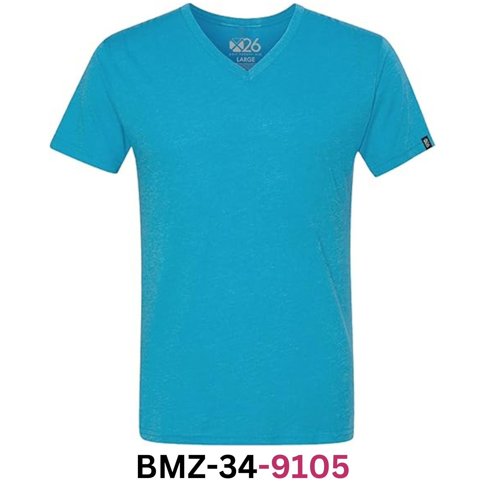 Men’s Tri-blend Soft Wash Jersey V-Neck Everyday Plain & Heather T-Shirt, Blue L