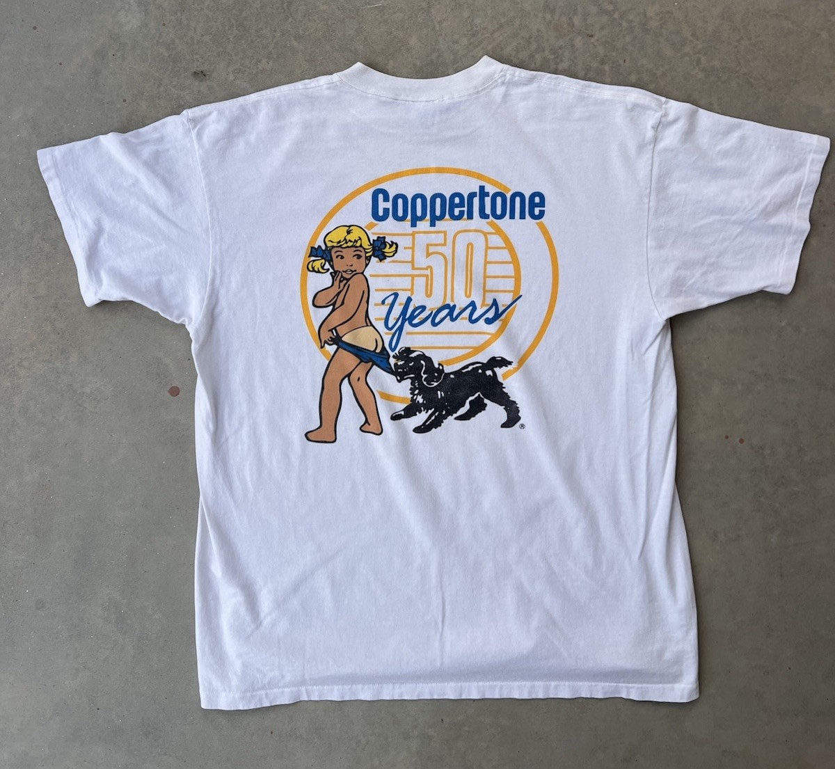 Vintage Coppertone Shirt Size XL 90s Sunscreen 50 Year Anniversary 1994 Promo T gallery