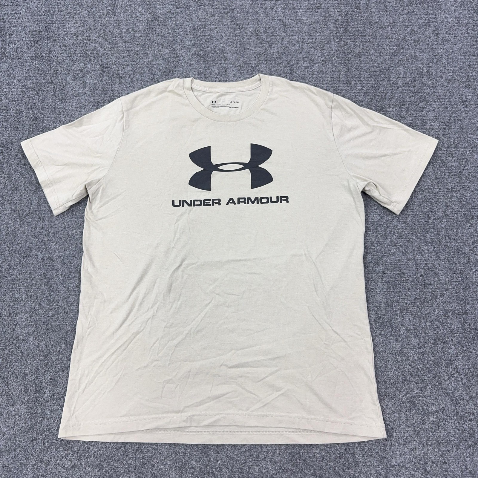 Under Armour Shirt Mens Large White Big Logo HeatGear Tee Tagless Athletic gallery