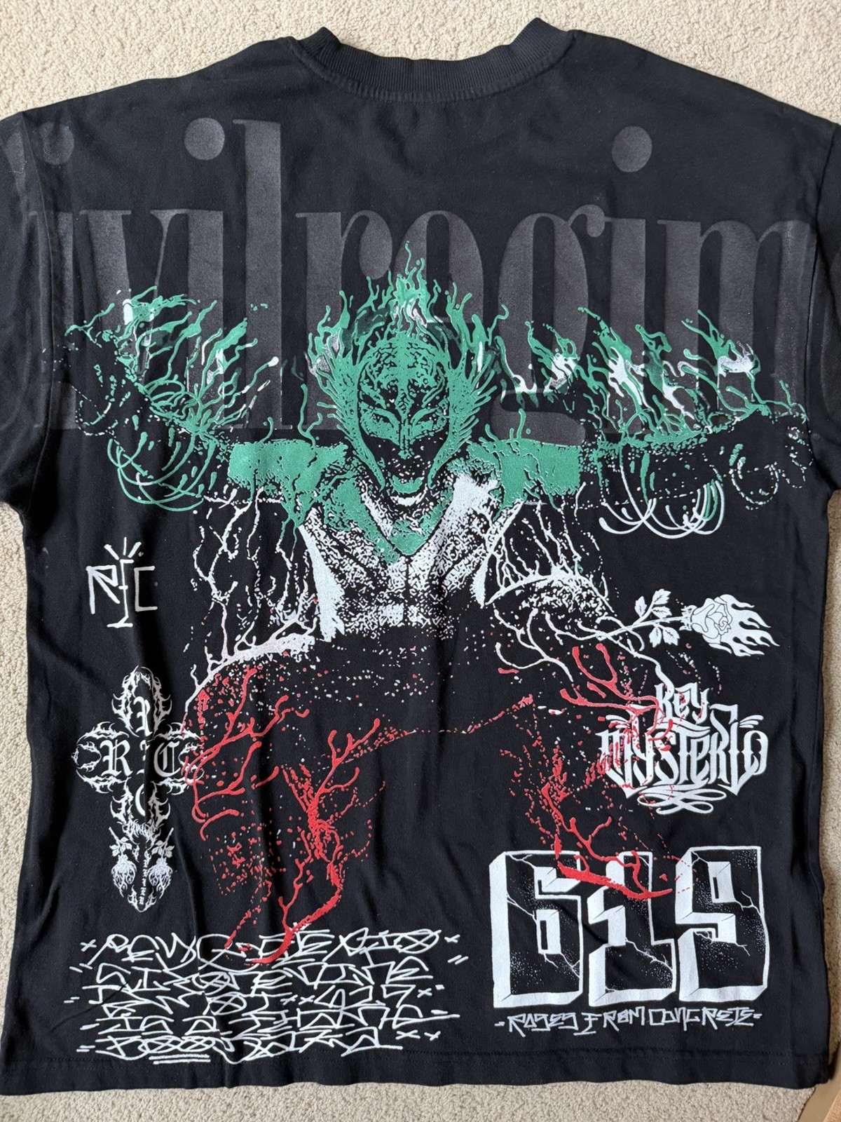 Civil regime WWE Collab Rey Mysterio heavy weight Tee size L. Brand new! Rare gallery
