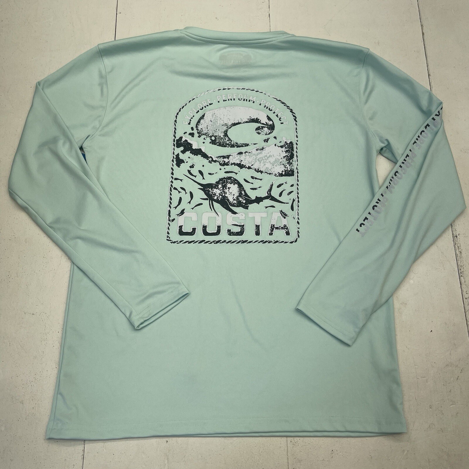 Costa Blue UPF 30 Moisture Wicking Graphic Long Sleeve T Shirt Mens Size M New gallery