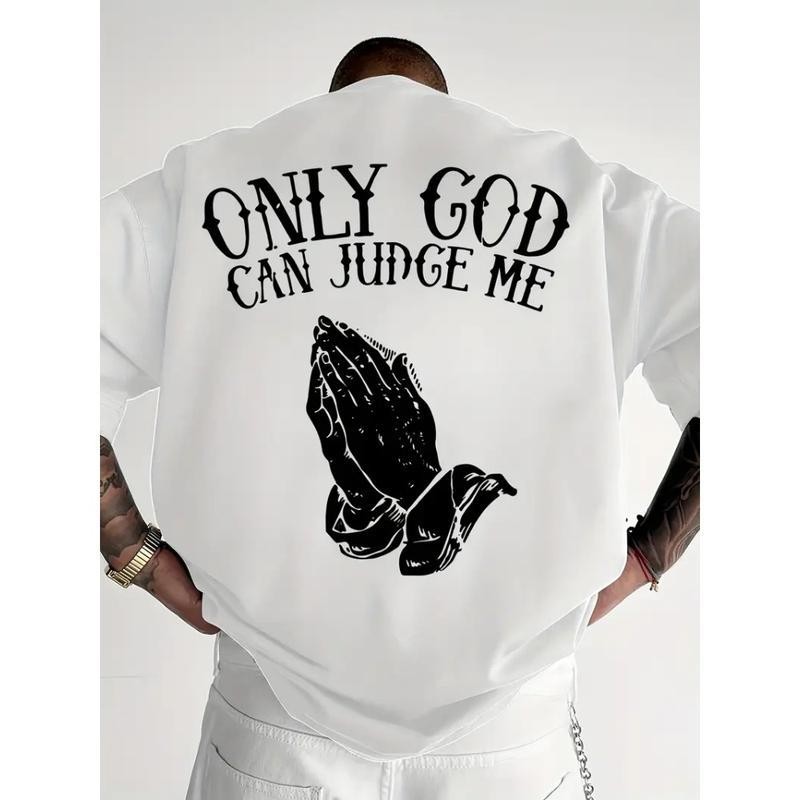 Men'S Casual Short Sleeve T-Shirt - "Only God Can Judge Me" Print gallery