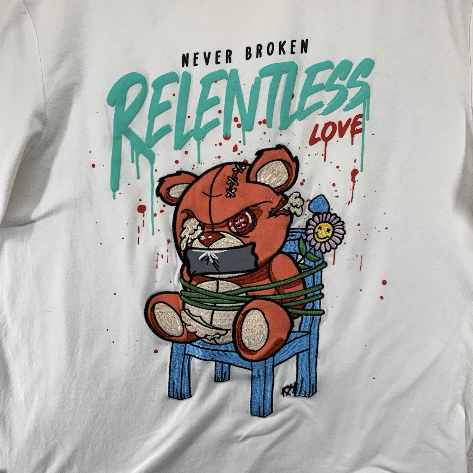 RS1NE Graphic Tee XL Designer Money Band Retro 90s Hip Hop Big Bear Patch y2k gallery