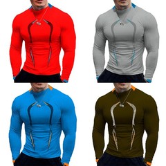 Men Compression Armour Base Layer Top Long Sleeve Thermal Gym Sports Shirts Tee