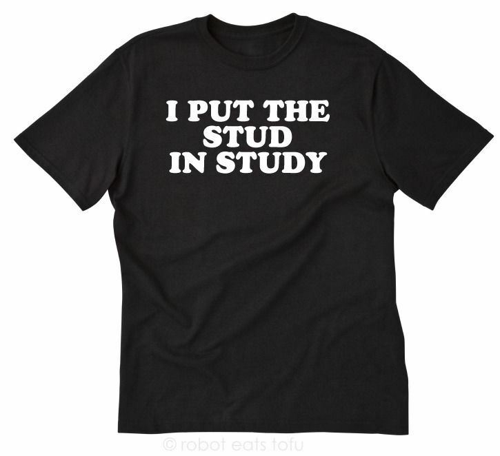 I Put The Stud In Study T-shirt Funny Party College School Crazy Tee Shirt