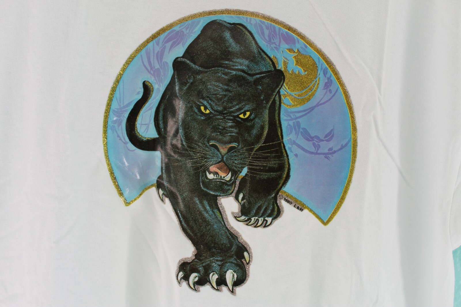 True Vintage 1980 L&H Panther Sparkle silk screen on a new mens XL Shirt unique gallery